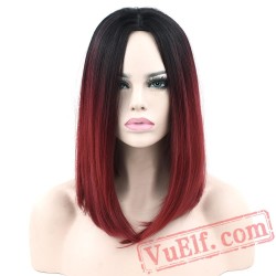 Pink Straight Bob Wigs Short Party Hair Cosplay Wig Women