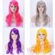 Long Wavy Cosplay Wig Halloween Party Pink Wig Women