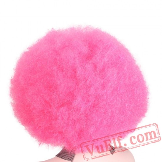 Pink Wig Cosplay Curly Halloween Hair Women