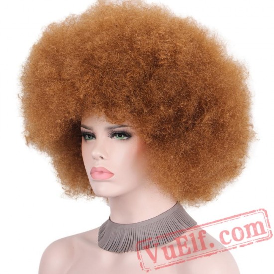 Pink Wig Cosplay Curly Halloween Hair Women