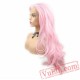 Light Pink Wave Wig Natural Luminous Lace Front Wigs Women Cosplay