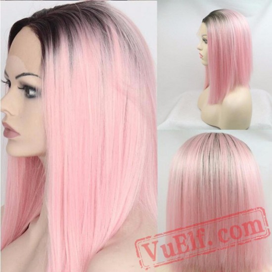 Short Bob Ombre/Pink Wig Hair Cosplay Wigs Women