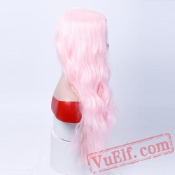 Long Curly pink wigs Women Hair Party Cosplay Wigs