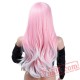 Long Wavy Pink Wigs African American Curly Cosplay Wigs