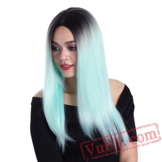 Pink Wig Straight Kanekalon Wigs Women