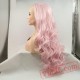 Pink Cosplay Long Hair Wave Lace Front Wigs Girls Ladies Women