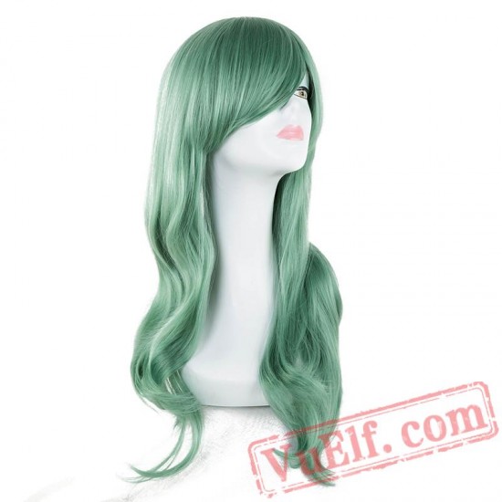 Pink Wig Long Wavy Bangs Hair Cartoon Halloween Carnival Cosplay