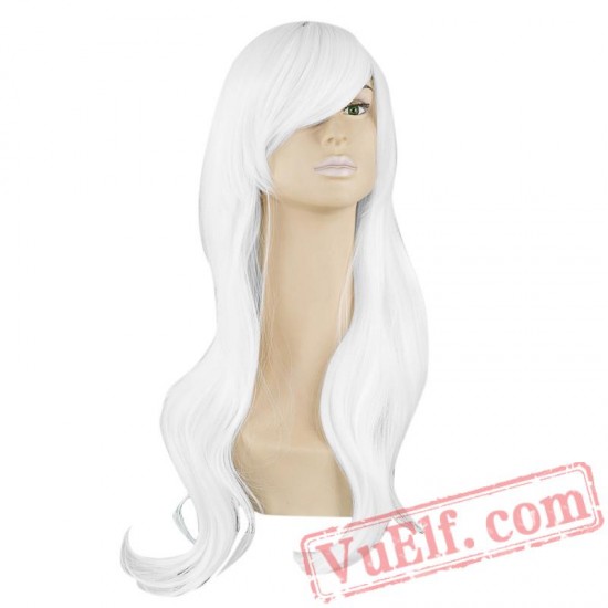 Pink Wig Long Wavy Bangs Hair Cartoon Halloween Carnival Cosplay