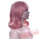 Short Curly Hair Pink Wigs Black Brown Red Cosplay Wig Women