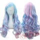 Long Women Hair Wigs Pink Blue Hair Cosplay Wig Peruca