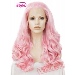 cosplay Loose pink wig Lace Front Wigs women