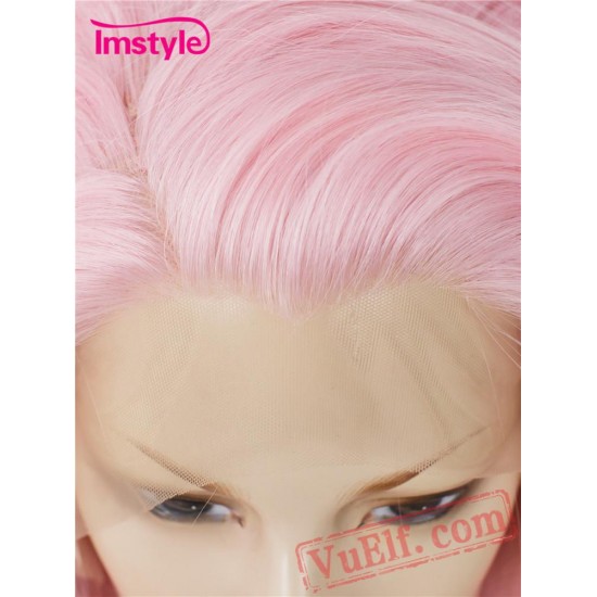 cosplay Loose pink wig Lace Front Wigs women