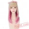 Blonde Pink Wig Bang Natural Hair Long Straight Wigs Women