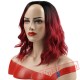 Red Blue Pink Wigs Short Black Hair Women's Long Wave Hair
