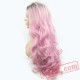 Cosplay Pink Wig Short Deep Wave Long Hair Natural Lace Front Wigs Women