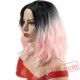 Red Blue Pink Wigs Short Black Hair Women's Long Water Wave Hair