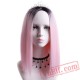 Bob Wigs Women African American Ladies Short Cosplay Pink Wig