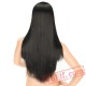 Long Straight Black Pink Wig African American