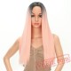 Long Straight Black Pink Wig African American