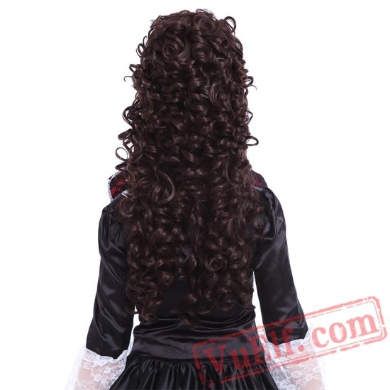 Long Cosplay Wigs Curly Black Beige Pink Hair Cosplay Wig