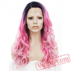 Loose Wavy Pink Lace Front Wig Drag Queen Cosplay Wigs Women