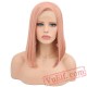 Straight Hair Lace Front Short Bob Wig Women Pink Wigs