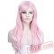 Long Rippled Pink Wigs African American Curly Cosplay Cap Wigs