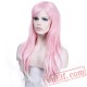 Long Rippled Pink Wigs African American Curly Cosplay Cap Wigs