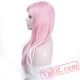 Long Rippled Pink Wigs African American Curly Cosplay Cap Wigs