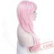 Long Rippled Pink Wigs African American Curly Cosplay Cap Wigs