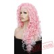 Pink Curly Lace Front Wigs Women Two Tone Lace Wig Cosplay