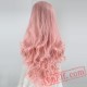 Peruca Perruque Pink Wigs Long Wave Lace Front Wig Women