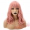 Pink Short Wave Bob Black Grey Wig White Women Bangs