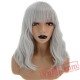 Pink Short Wave Bob Black Grey Wig White Women Bangs