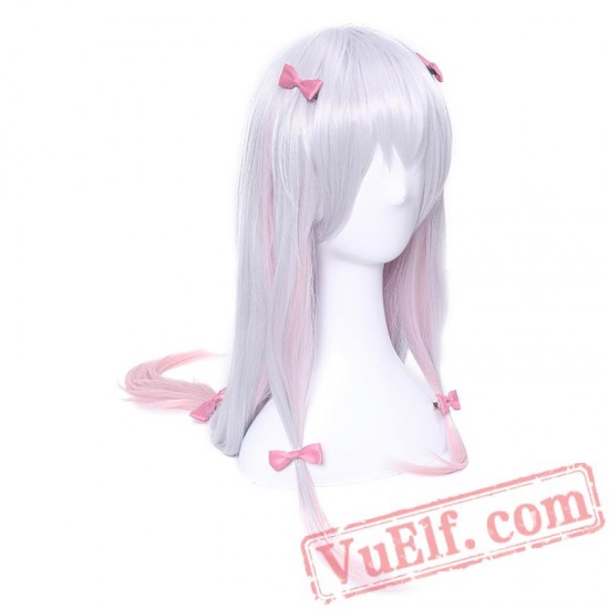 Eromanga Sensei Sagiri Izumi Cosplay Wigs Silver Mixed Pink Hair Cosplay Wig