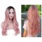 Long Pink Cosplay Wavy Black Wigs Black Women Wave Pink Wig