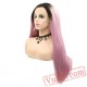 Lace Front Wig Long Silky Straight Hair Wig Pink Wig Women Girls Party Cosplay