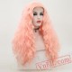 Deep Wave Pink Wig Natural Lace Front Wig Hair Wigs