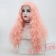 Deep Wave Pink Wig Natural Lace Front Wig Hair Wigs