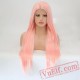 Pink Lace Front Wig Hair Natural Straight Wigs Women