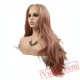 Wave Hair Long Lace Front Wig Gold Pink Hair Party Wig Lady Women