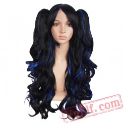 Long Wavy Cosplay Wig Purple Pink Wigs Women Hair