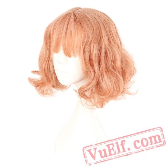 Japan South Korea Wig Air Bang Harajuku Pink Gold Cosplay Wig