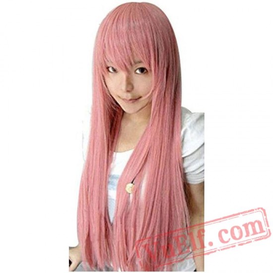 Pink Long Straight Wig Sakura Miku Luka Megurine Quartz Matryoshka Princess Bubblegum Moka Akashiya Cosplay Wig