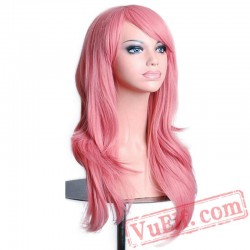 Wavy Pink Cosplay Wig Hair Gray Pink Blonde Wigs Black Women