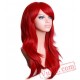 Long Wavy Cosplay Wig Red Green Puprle Pink Black Blue Sliver Gray Blonde Brown 