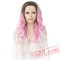 Pink White Lace Front Wig Three Tone Wavy Wigs Women Cosplay Wig
