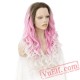 Pink White Lace Front Wig Three Tone Wavy Wigs Women Cosplay Wig