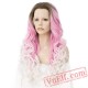 Pink White Lace Front Wig Three Tone Wavy Wigs Women Cosplay Wig