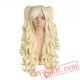 Long Wavy Cosplay Wigs Black Blonde Brown Blue Pink Hair